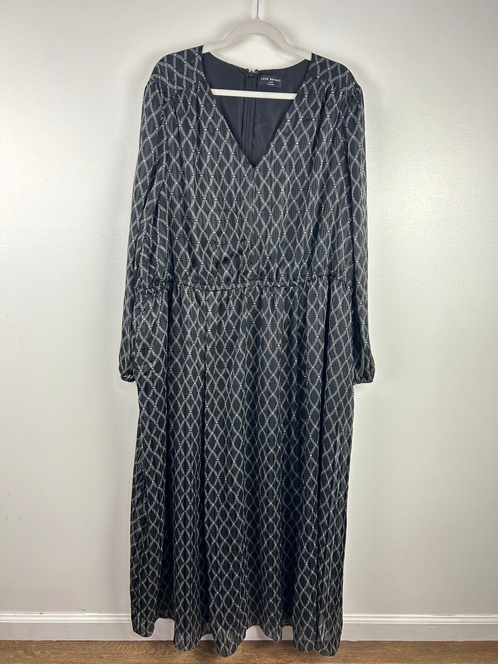 Lane Bryant Black Sliver Shimmery Maxi Dress Modest Plus Size 26/28